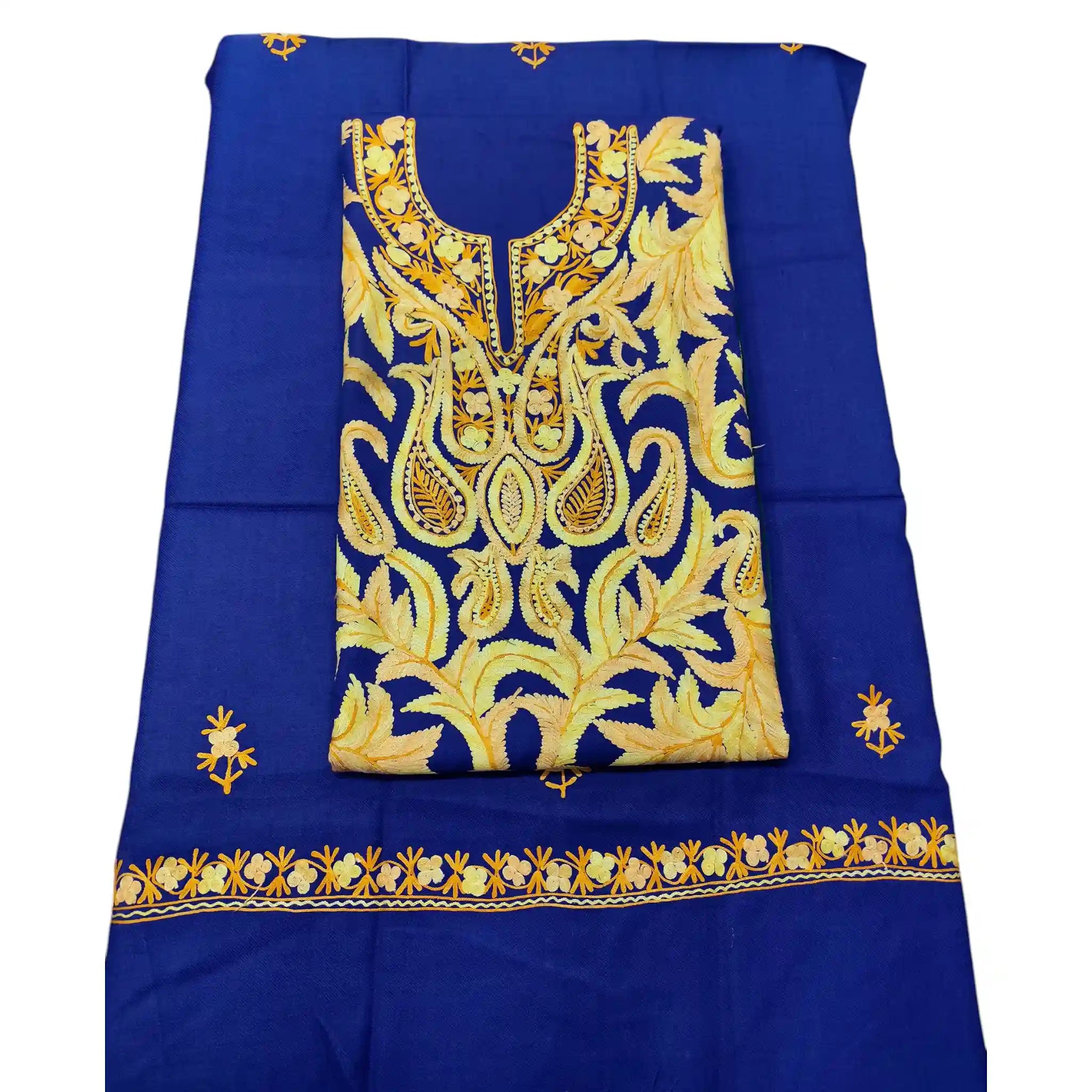 Aari Work Three Piece Suit, Full Embroidery, Multi-Color