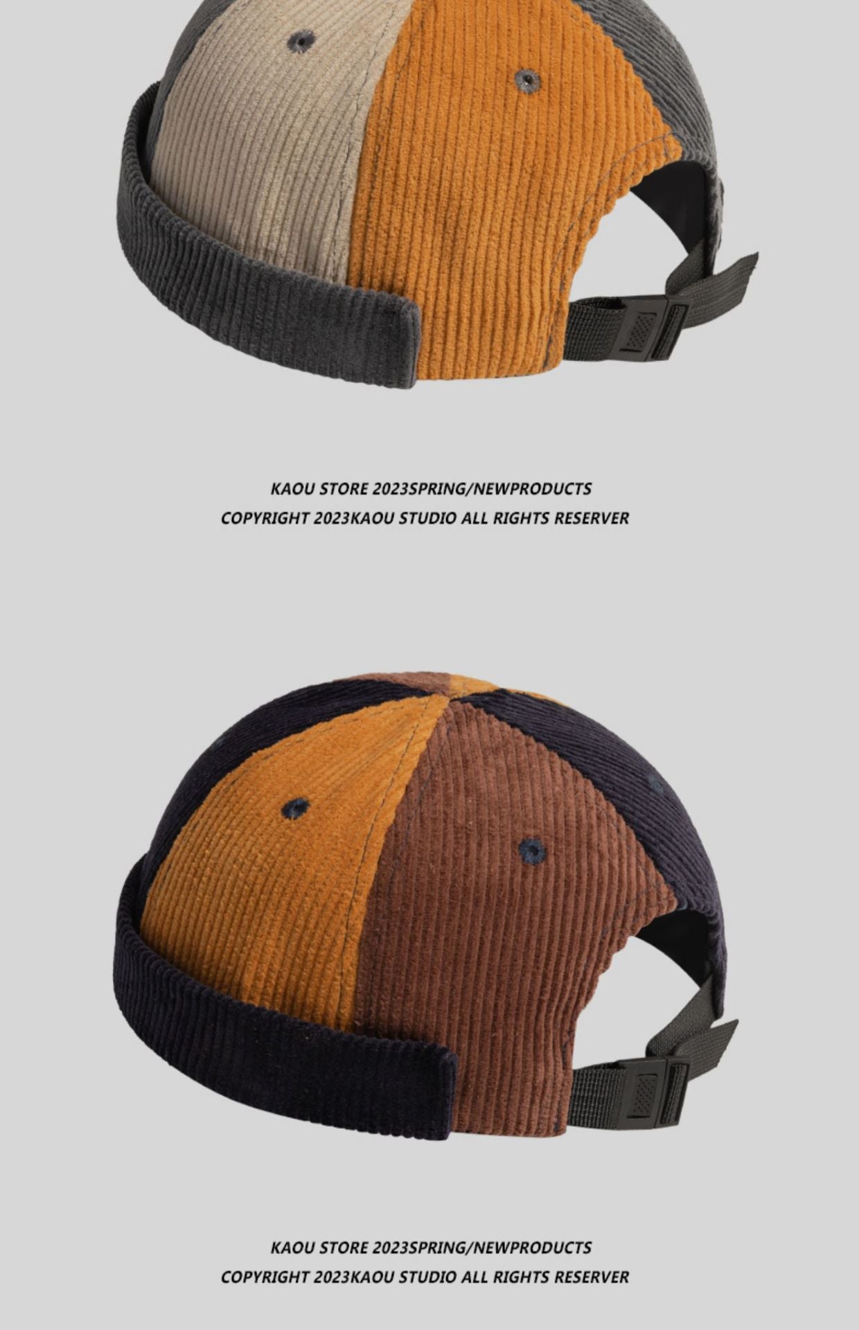 Women's Retro Corduroy Color Matching Hat