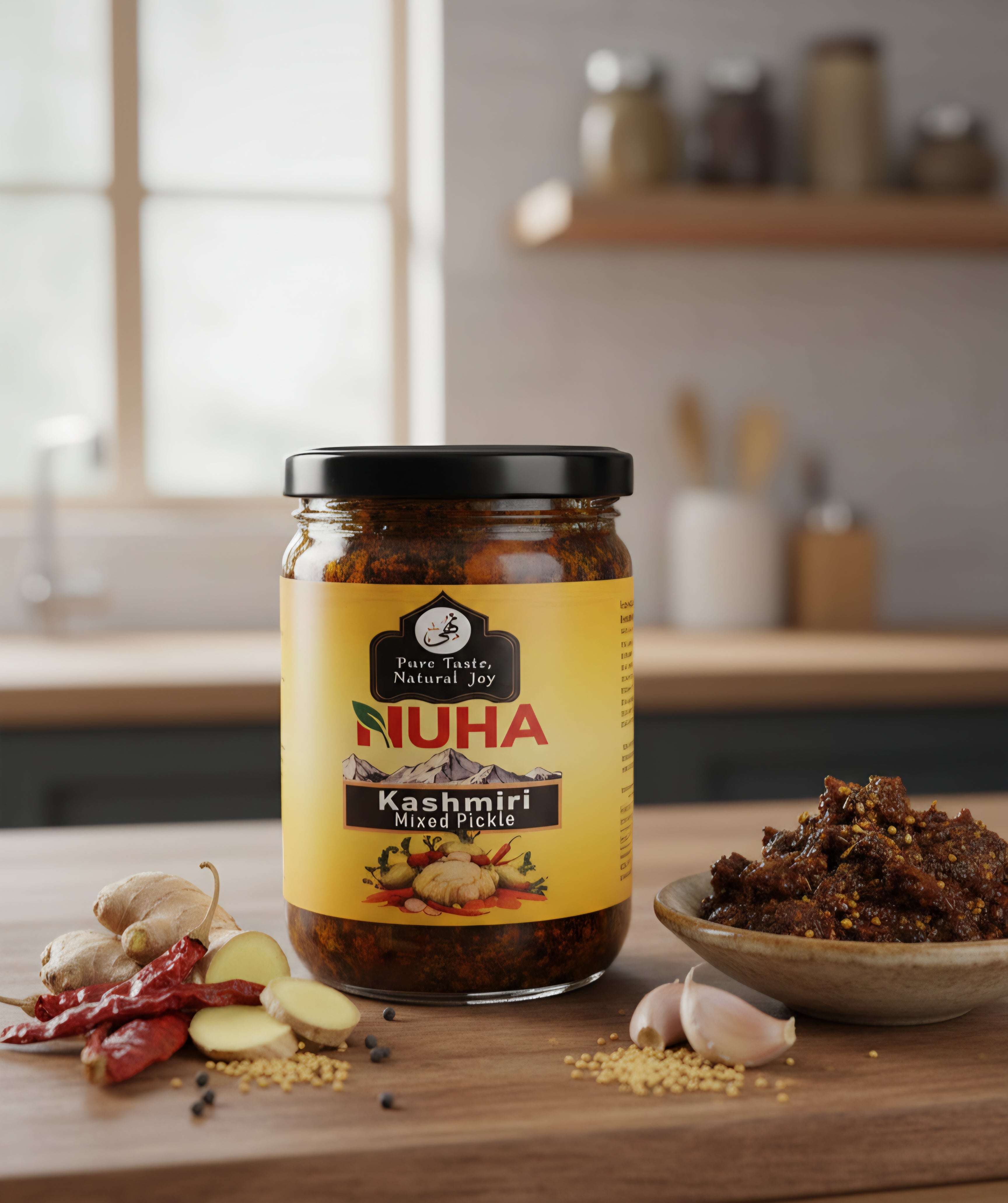 NUHA Authentic Kashmiri Mixed Vegetable Pickle - Homemade, Preservative-Free