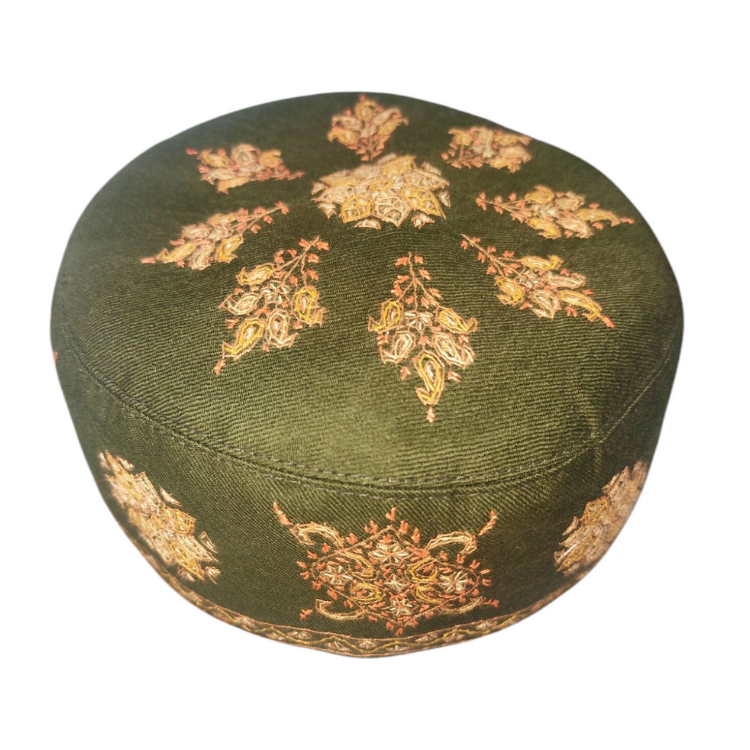 Green Color Sozni Cap