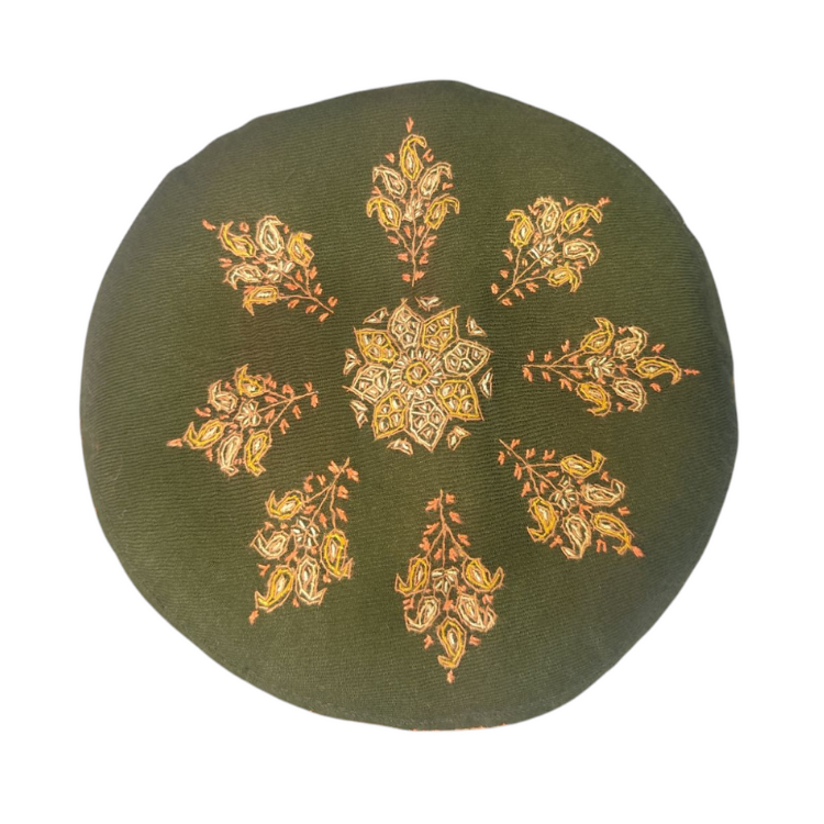 Green Color Sozni Cap