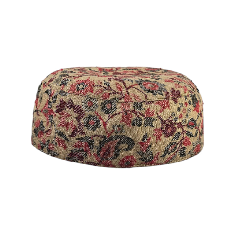 Voltiger Handwoven Kashmiri Kani Cap - Traditional Maroon Paisley Design