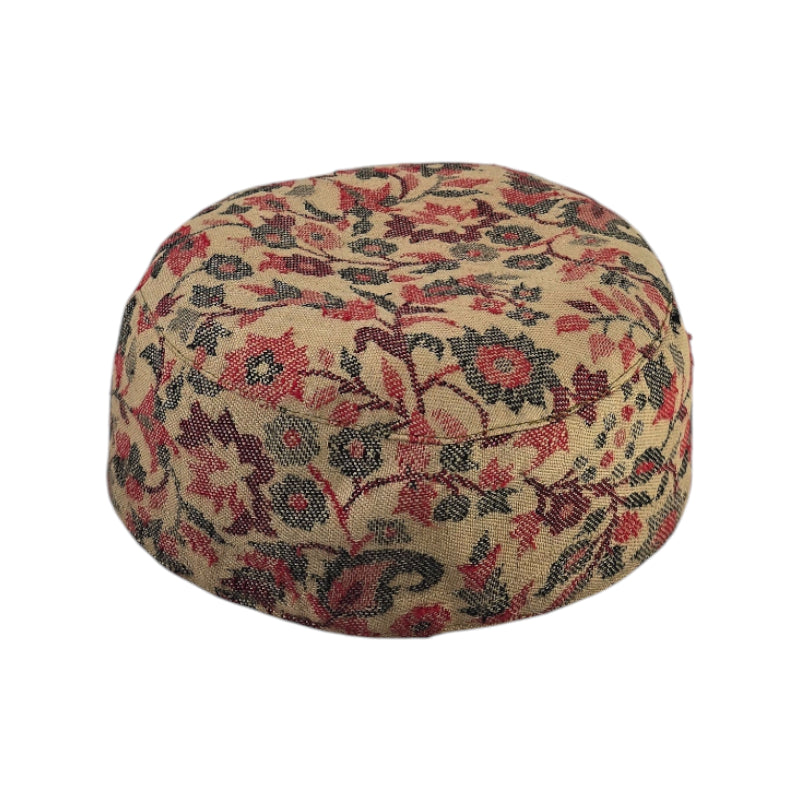 Voltiger Handwoven Kashmiri Kani Cap - Traditional Maroon Paisley Design