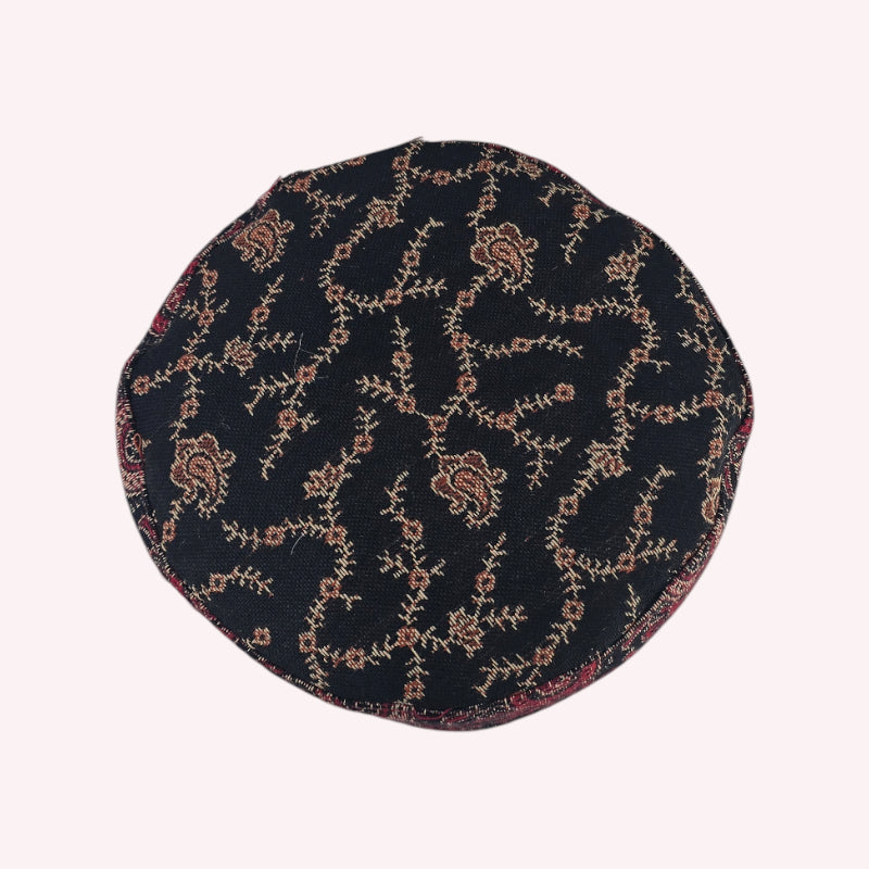 Kashmiri Kani Embroidered Multicolored Wool Skullcap - Traditional Beanie