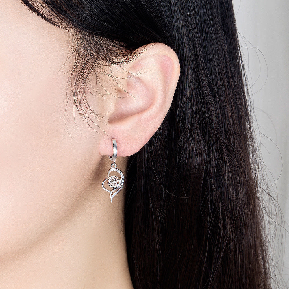 Fashion Soft Ear Rings Mid-length Heart-shaped, Hina khan style