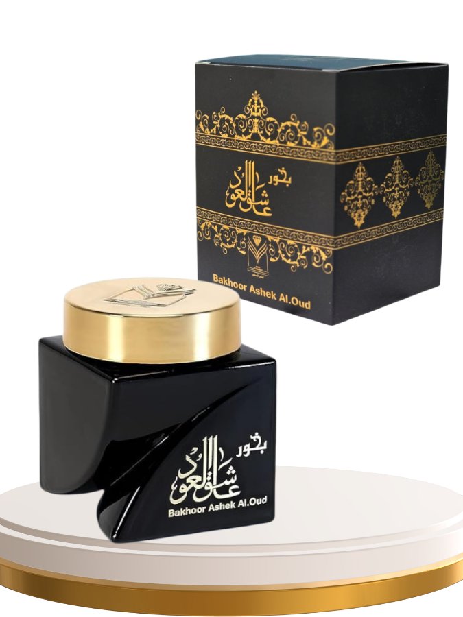 Almas Perfumes Bakhoor Incense Ashek al Oud, Authentic Arabic Wood Chip Bakhoor Incense Aroma Lasts All Day Long Perfect for Prayers, Ceremony, Meditation