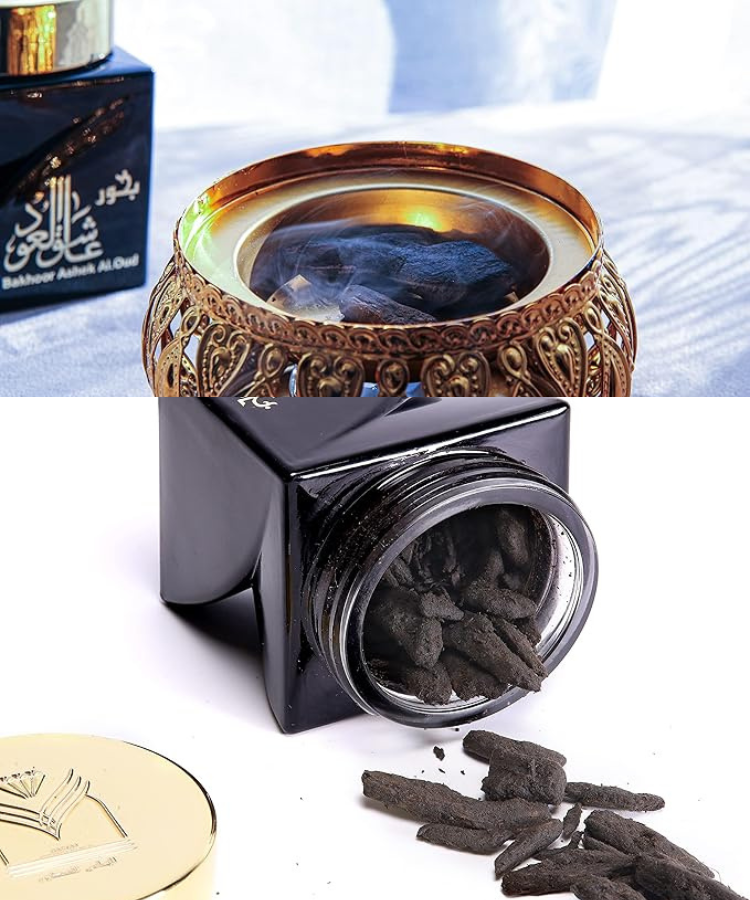 Almas Perfumes Bakhoor Incense Ashek al Oud, Authentic Arabic Wood Chip Bakhoor Incense Aroma Lasts All Day Long Perfect for Prayers, Ceremony, Meditation
