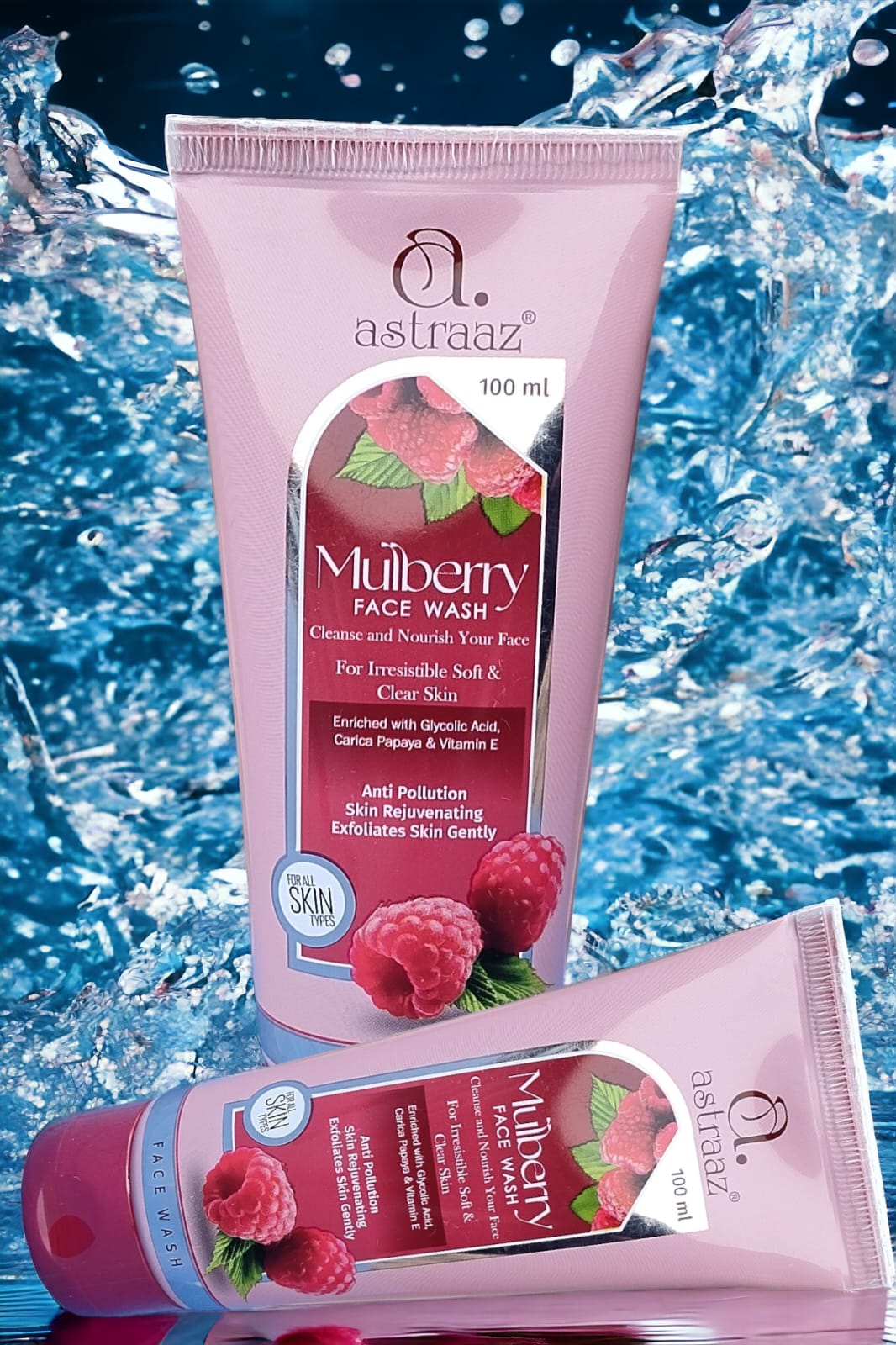 Astraaz Mulberry Face Wash - Gentle, pH Balancing, Deep Cleansing
