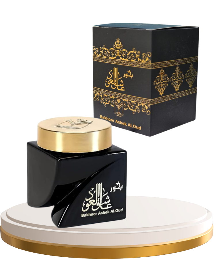 Almas Perfumes Bakhoor Incense Ashek al Oud, Authentic Arabic Wood Chip Bakhoor Incense Aroma Lasts All Day Long Perfect for Prayers, Ceremony, Meditation