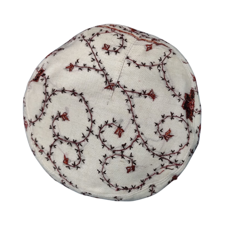 Kashmir Sozni Cap pure white