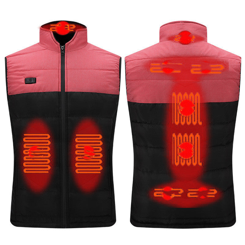 Intelligent Thermostatic Electric Heating Vest Waterproof Double-control Blouse