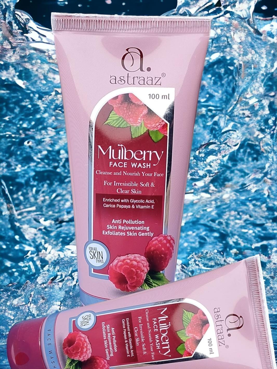 Astraaz Mulberry Face Wash - Gentle, pH Balancing, Deep Cleansing