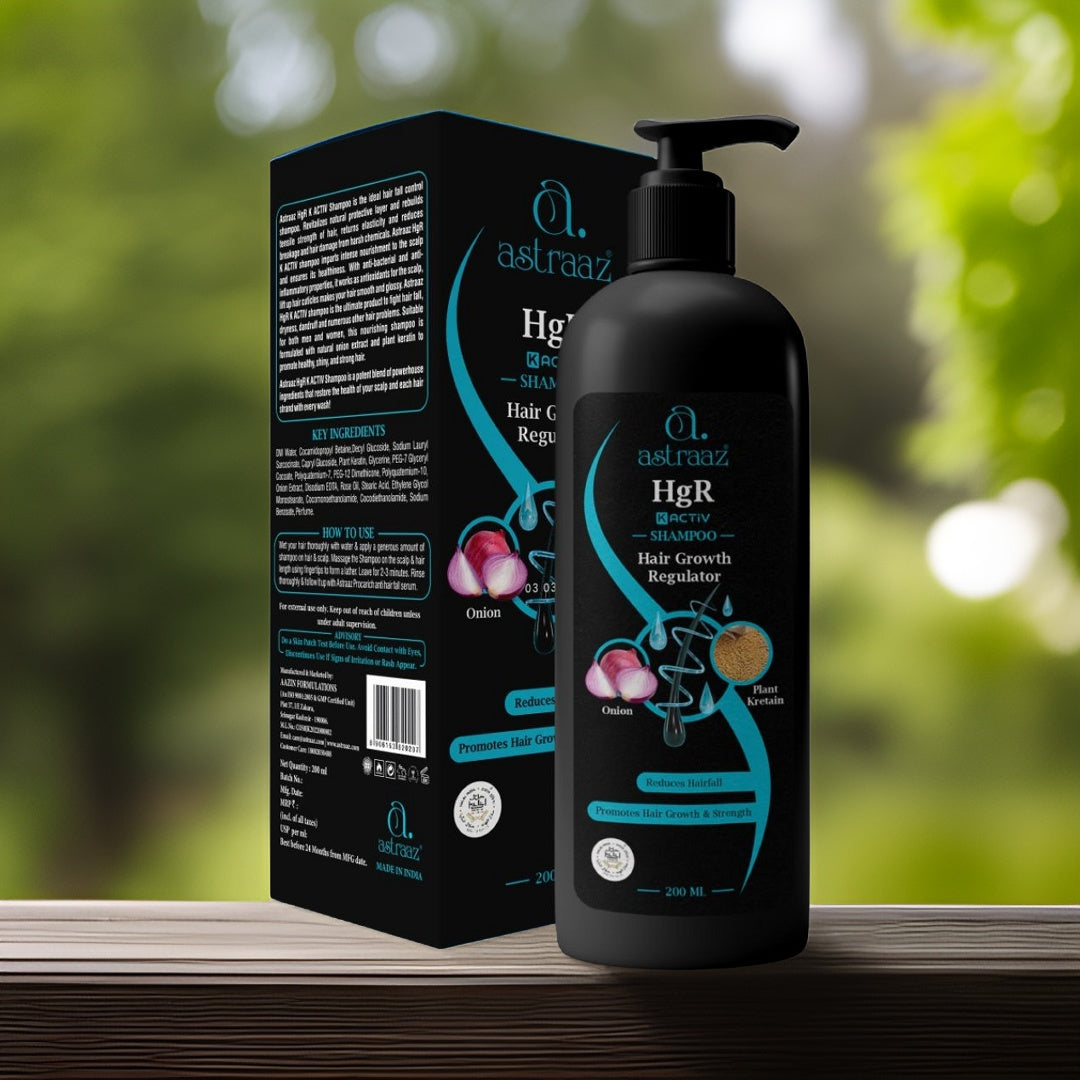 Astraaz HgR Keratin Shampoo with Onion, Rose Oil & Plant Keratin for Damaged Hair