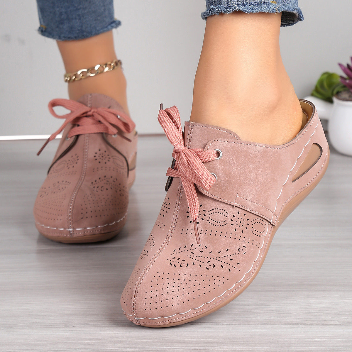 Lace up slippers hotsell