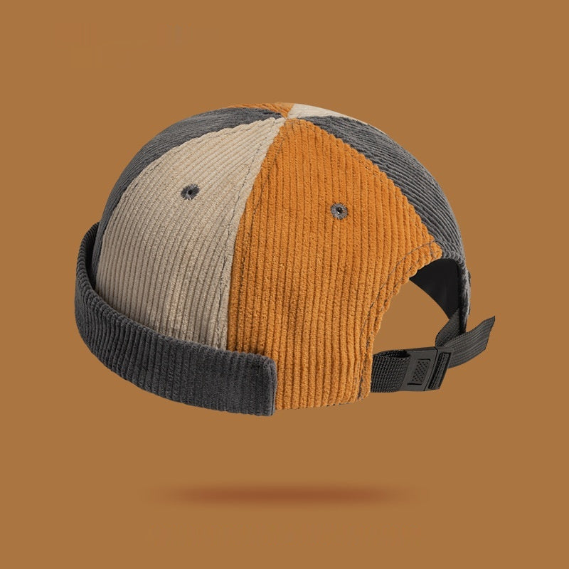 Women's Retro Corduroy Color Matching Hat