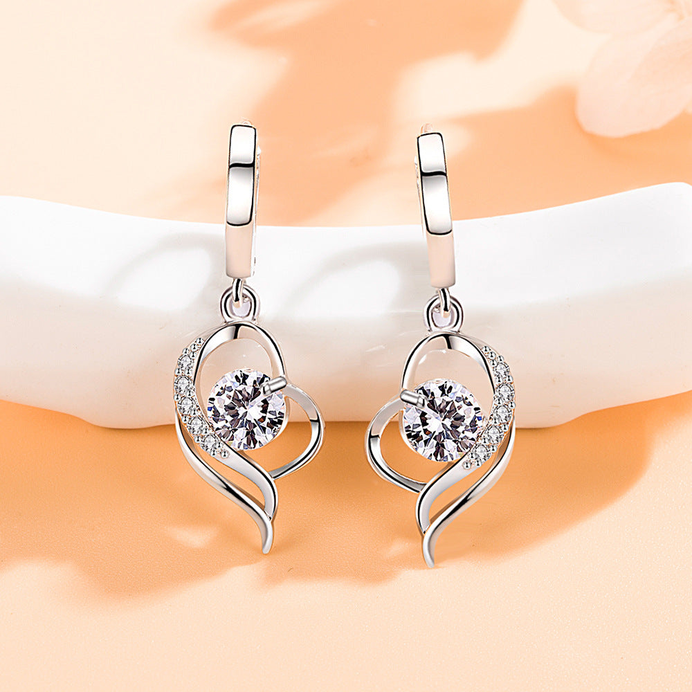 Fashion Soft Ear Rings Mid-length Heart-shaped, Hina khan style