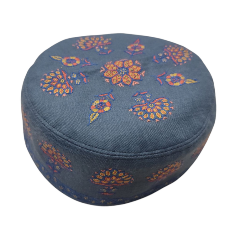 Grey Colour Sozni Cap