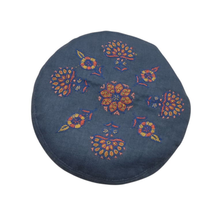 Grey Colour Sozni Cap