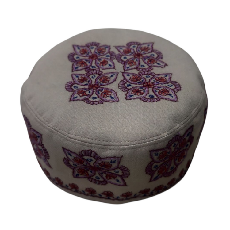 Cream Colour Sozni Cap