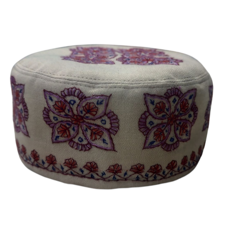 Cream Colour Sozni Cap