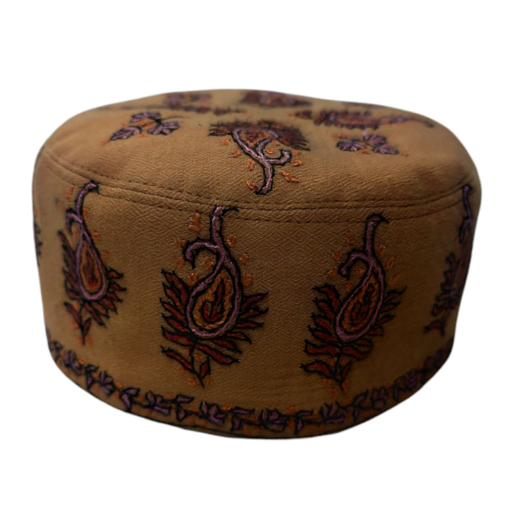 Kashmiri Hand Woven Sozni - Orange Floral Design