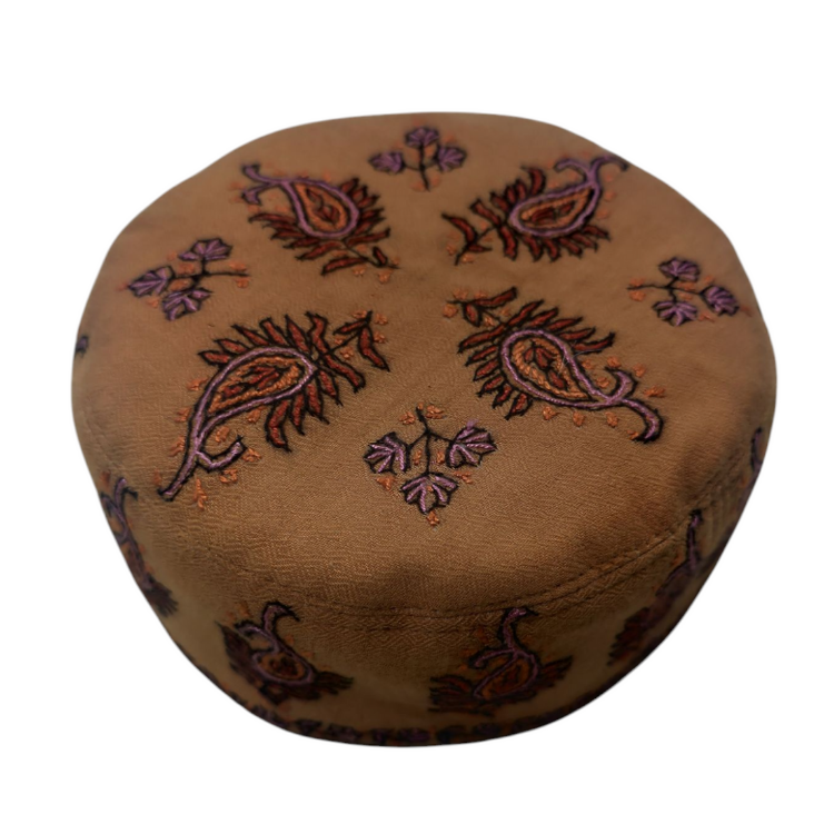 Kashmiri Hand Woven Sozni - Orange Floral Design